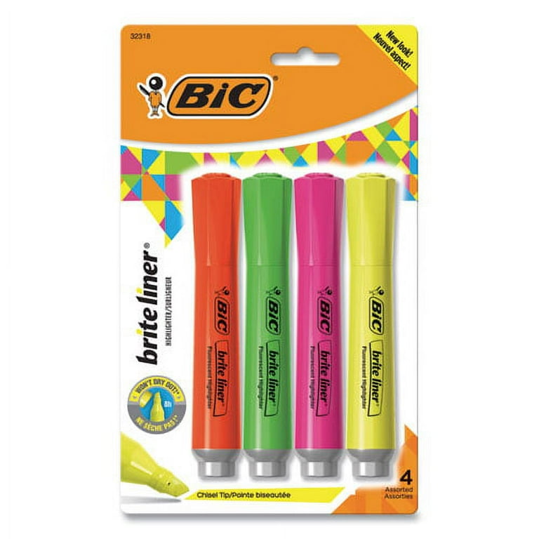 Brite Liner Tank-Style Highlighter, Assorted Ink Colors, Chisel Tip, Assorted Barrel Colors, 4/Set Brite Liner Tank-Style Highlighter, Assorted Ink Colors, Chisel Tip, Assorted Barrel Colors, 4/Set