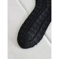 thumbnail image 5 of CoCozhu Women's 3 Pairs Cable Knit Casual Crew Socks Stretchy Solid Simple Socks, 5 of 7