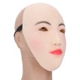 thumbnail image 1 of Latex Human Female Face, Stretchy Latex Women Face  Half Face  for Crossdressing, 1 of 7