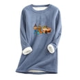 thumbnail image 2 of Costumes d'Halloween pour Femmes, Col Rond, Poche, Épais, Peluche, Chaud, Manches Longues, Hauts d'Automne pour Femmes en Liquidation, 2 of 5