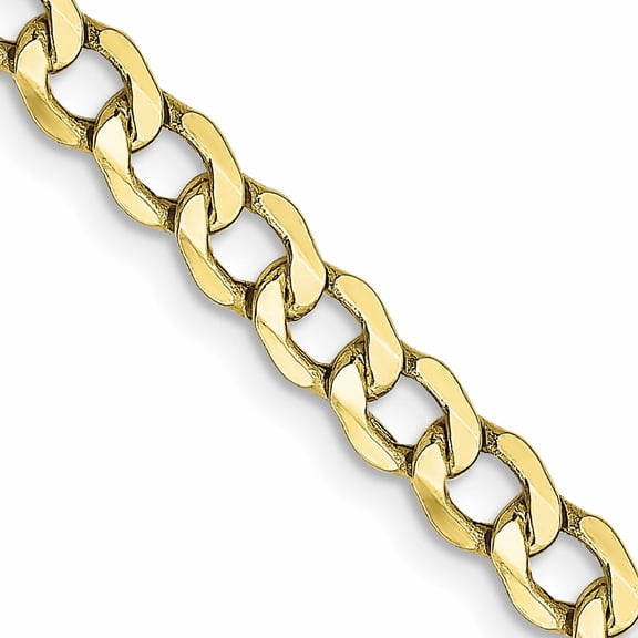 10K Yellow Gold 4.3mm Semi-Solid Curb Link Chain (16 X 4.3) 10bc107-16