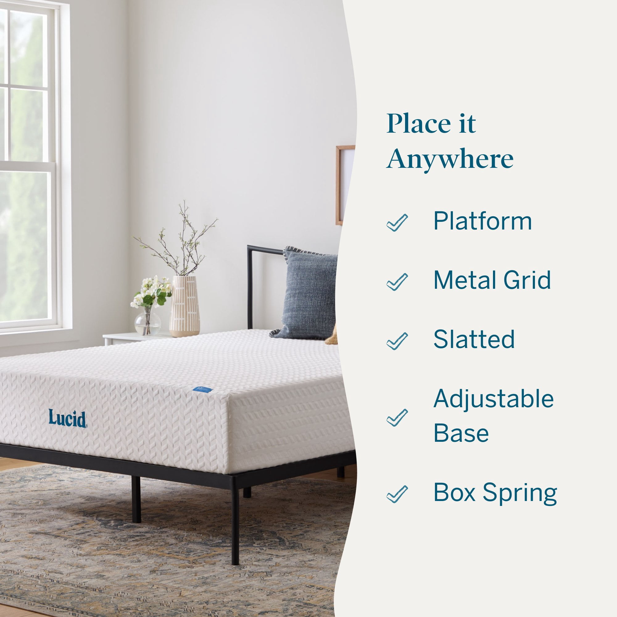 Lucid Bliss California King Tight Top 12" Medium Plush Memory Foam Mattress with Gel Infusion and Ventilation
