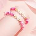 thumbnail image 2 of First Day of School Preschool/Kindergarten/1st Grade/2nd Grade Bracelets, 2 PC Back to School Bracelet Mommy and Me, Matching Adjustable Heart Beaded Bracelets Jewelry Gifts, 2 of 6