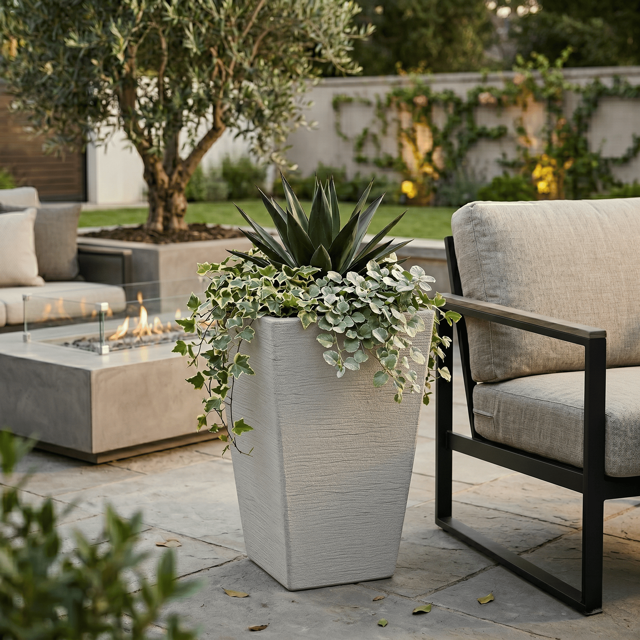 Ecobo 23.6 inches Eco-Friendly Rectangular Pot Planter, Elemento Indoor/Outdoor use, Durable, Versatile & Lightweight, Designed by Brazilian Artisans, Contemporary All-Weather Design – Gray