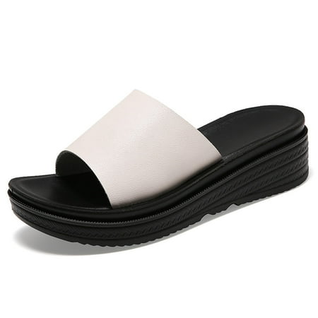 

Lopsie Women s Summer Flat Slides Sandals Casual Strap Cross Slip On Sliders Beach Flat Sandals for Women Outdoor Indoor