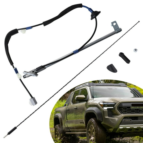 #86300-04070 Antenna Kit Assembly Manual Type with Antenna & Ornament & Nut & Base Compatible with 2005-2015 Toyota Tacoma