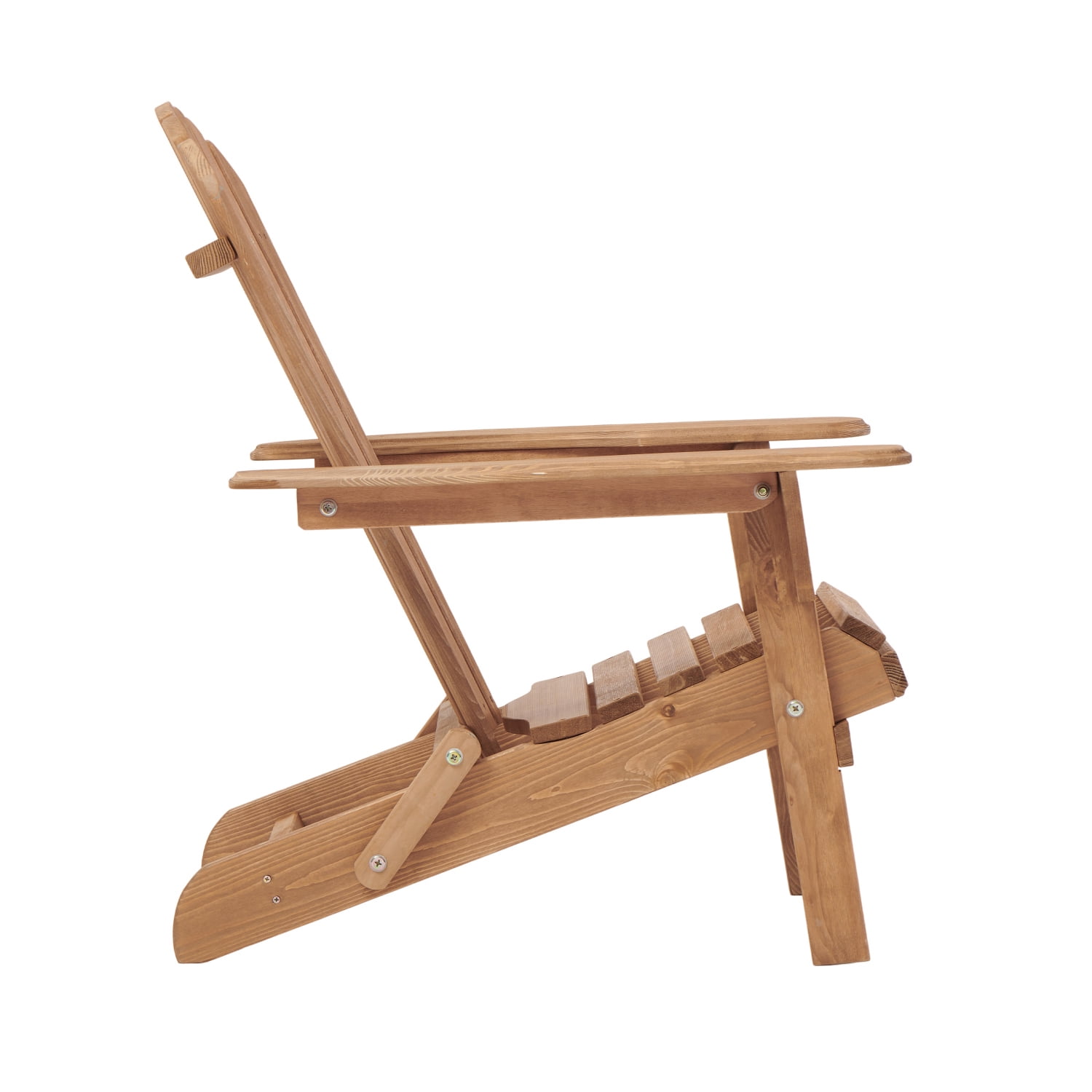 Demi Bonn Outdoor Wooden Folding Adirondack Chair Set of 2 with Pre-Assembled BackRest, Wood Patio Chair for Garden Backyard Porch Pool Deck Firepit, Light Brown