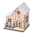 thumbnail image 2 of Decoración navideña Casa de miniaturas de madera Conjunto de escenas de lámpara de nieve, 2 of 7