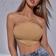 thumbnail image 3 of Pompotops Débardeur Sexy Irrégulier à Col Halter pour Femmes, 3 of 9