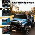 thumbnail image 3 of Yiwa 24V Ride On Truck for Big Kids, 2 Seater Ride On Car with Remote Control, 4-Wheeler Suspension, 3 Speed Options, LED Lights, 3 of 9