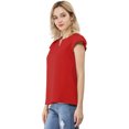thumbnail image 1 of Camiseta Manga Tulipán Cuello En V Básico Allegra K Rojo L, 1 of 5