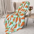 Adobk Cartoon Carrot Print Blanket Super Soft Flannel Throw Blanket