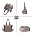 thumbnail image 6 of KL928 Women's Leather Handbags Large Crossbody Tote Purses for Travel Work (Silver Gray), 6 of 7
