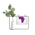 thumbnail image 1 of Violeta África ilustración mapa patrón Marco De Metal Florero De Cerámica Decoración, 1 of 4