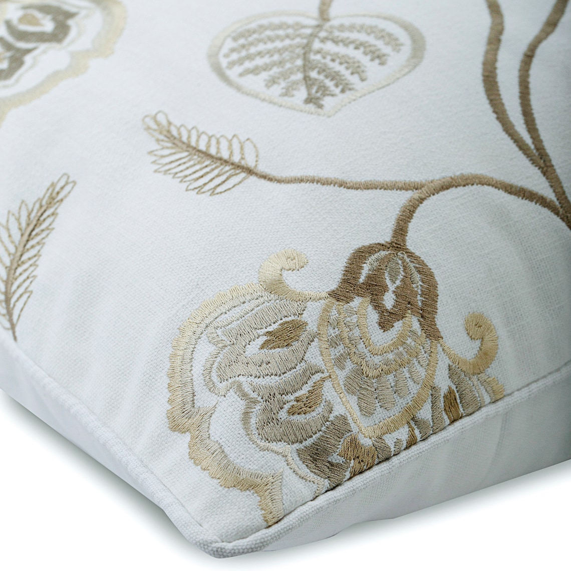 Pillow Covers, Decorative&nbsp;Pillows, Decorative Pillow Covers 14x14 inch (35x35 cm) White, Cotton Throw Pillow Covers, Handmade Pillow Covers, Contemporary, Floral - Waking Up to Bloom