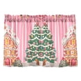 thumbnail image 7 of Yayeee Kitchen Curtains Tier Pair Light Filtering 27"x36" Rod Pocket Short Cafe Window Panel, Brown Gingerbread House, 7 of 7