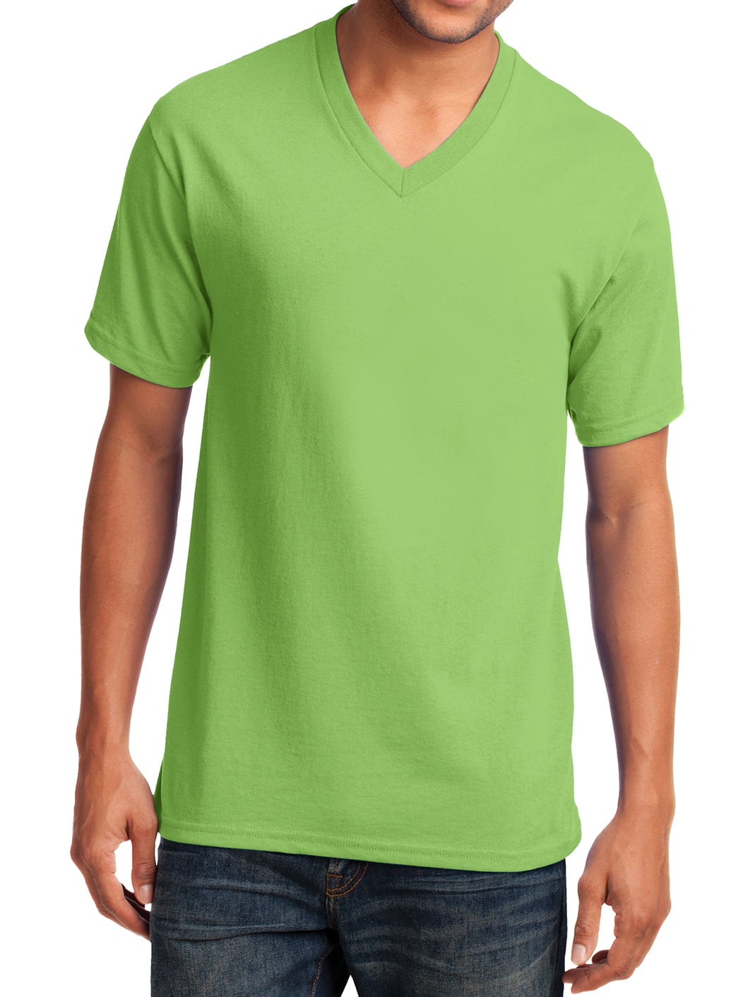 lime green v neck t shirt mens