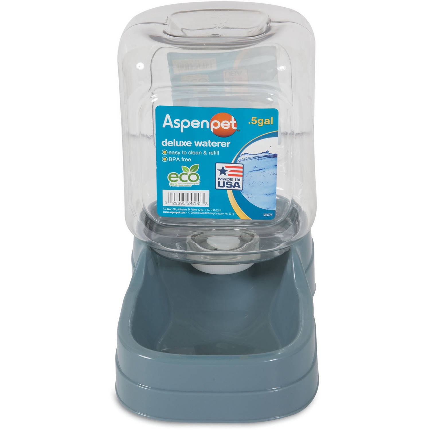 Aspen Pet Cat Waterer, Blue, 0.5 Gallon