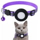 thumbnail image 5 of Collar de gato Collar de nailon reflectante Hebilla de seguridad Campana extraíble GPS Seguimiento de mascotas Collar de posicionamiento con bolsillo para soporte Airtag Púrpura, 5 of 5
