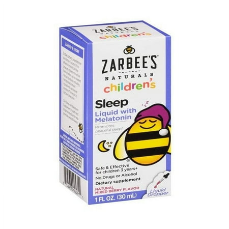 Zarbee's Naturals Children's Sleep Liquid with Melatonin Vitamin and Supplement 1.1 Oz