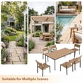 thumbnail image 3 of JOIVI 7 Piece Outdoor Dining Set, Stackable Rattan Chairs and 70" Metal Dining Table with WPC Tabletop, Outdoor Patio Furniture Set for 6 with All-Weather Chairs for Deck, Garden, Porch, 3 of 7