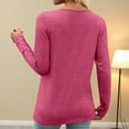 thumbnail image 6 of Ounisa Womens Tops Long Sleeve Shirts Fall Winter Casual V Neck Button Knit Pullover Lightweight Tunic Blouse, 6 of 7
