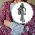 thumbnail image 3 of Bufanda con capucha para mujer, calentador de cuello y orejas, suave, regalo de otoño y Año Nuevo Gris, 3 of 5