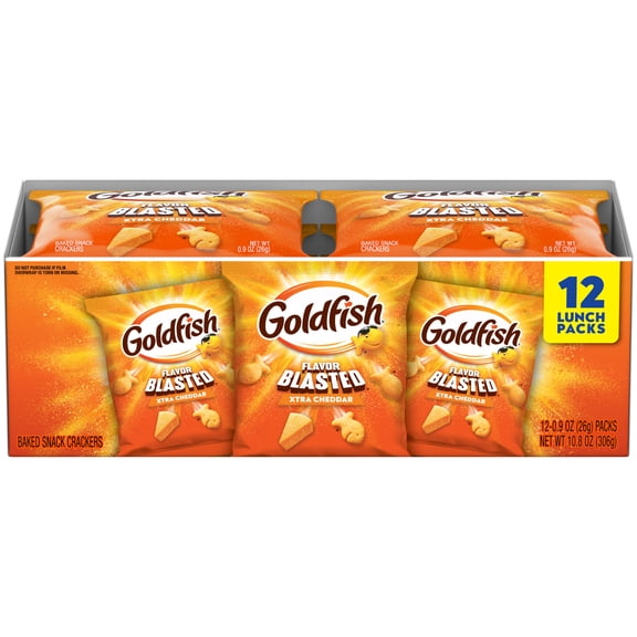 Goldfish Flavor Blasted Xtra Cheddar Crackers, 12 Count 0.9 oz