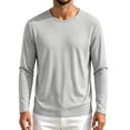 thumbnail image 6 of SeCaotees Contrast Trim Crew Neck Long Sleeve Tops for Men Soft Breathable Knit Fabric Loose Fit Daily Casual Pullover Shirts Gray,XXXL, 6 of 6