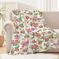 thumbnail image 2 of Floral Blanket Watercolor Flowers Blanket Vintage Colorful Peony Throw Blanket Flannel Fleece Throw Blanket Soft Cozy Throw Blanket for Couch Sofa Bed, 50"×60", 2 of 6