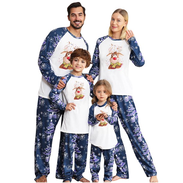 Pijamas Navideños Para Mujeres de La Familia, Conjunto Cálido Para Padres E Hijos, Ropa Para El Hogar Estampada, Conjunto de Dos Piezas Para Mamá Odeerbi ODB188014