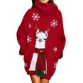 thumbnail image 1 of LAICAIW Women's Loose Turtleneck Oversize Long Pullover Sweater Dress, 1 of 4