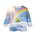 thumbnail image 4 of Tauxra Chandail de la Saint-Patrick pour Adultes, T-Shirt à Manches 3/4 Imprimé Col Rond, T-Shirt Graphique Trèfle Décontracté à Manches Longues pour Activités Festives, 4 of 6