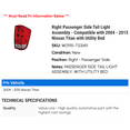 thumbnail image 2 of Right Passenger Side Tail Light Assembly - Compatible with 2004 - 2015 Nissan Titan with Utility Bed 2005 2006 2007 2008 2009 2010 2011 2012 2013 2014, 2 of 2