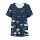 thumbnail image 4 of Fiudx Liquidación de Ofertas Flash Blusa Estampada de Manga Corta con Cuello En V para Mujer Blusas Tipo Jersey, 4 of 4