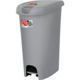 thumbnail image 2 of Hefty Kitchen Trash Can, 12 Gallon Plastic Slim Step Garbage Bin with Locking Foot Pedal Lid, Gray, 2 of 8