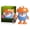 B004- Style D, variant on Interactive Bunny Toys, 5 in Height, Red Body, Sound Activation, Glowing Accents, Early Play Development, Student Floor Play, Green Gloves, 1 Pc