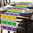 thumbnail image 2 of Jbralid Mardi Gras Table Runner Fleur De Lis Mask Carnival Masquerade New Orleans Party Kitchen Dining Table Indoor Outside Home Decor 13 x 72 Inch, 2 of 5