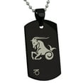 thumbnail image 2 of Tioneer Stainless Steel Capricorn Astrology Zodiac Sign Engraved Dog Tag Pendant, 2 of 4