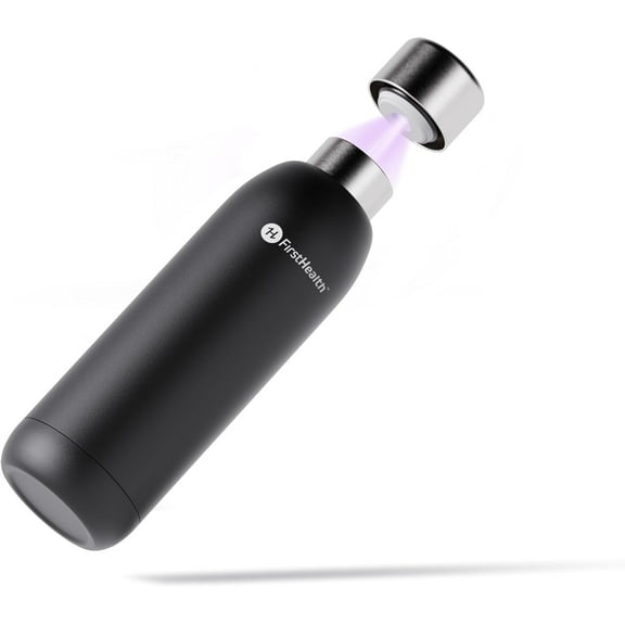 FIRSTHEALTH Self Cleaning Water Bottle, Rechargeable Stainless Steel Tumbler, 18 fl oz