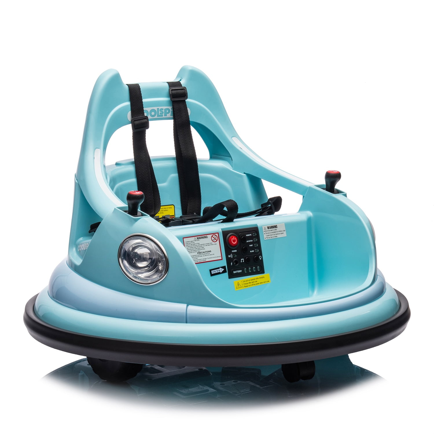 CIPACHO 12V Electric Ride On Bumper Car for Kids & Toddlers 1.5-5 Years Old, Baby Bumping Toy Gifts, LED Lights, 360 Degree Spin, Blue