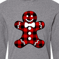 thumbnail image 4 of Inktastic Buffalo Plaid Gingerbread Man Long Sleeve T-Shirt, 4 of 5