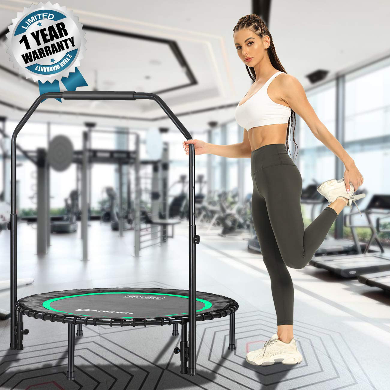DARCHEN 450 lbs Mini Trampoline for Adults, Indoor Small Rebounder Exercise  Trampoline for Workout Fitness, 450 lbs Max-Load - It's time you were seen  ⟡ Body Liberation Photos
