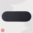 thumbnail image 3 of Costaelm Celine 54" Wide Mid-Century Modern Upholstered Sherpa Oval Storage Ottoman Bench, Navy Blue, 3 of 4