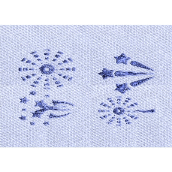 Ahgly Company Indoor Rectangle Patterned Lavender Blue Area Rugs, 6' x 9'