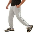 thumbnail image 3 of PENGXIANG Men‘s Loose Sweatpants Side Ripped Basketball Pants High Slit Snap Pockets Casual Sweatpants, 3 of 6