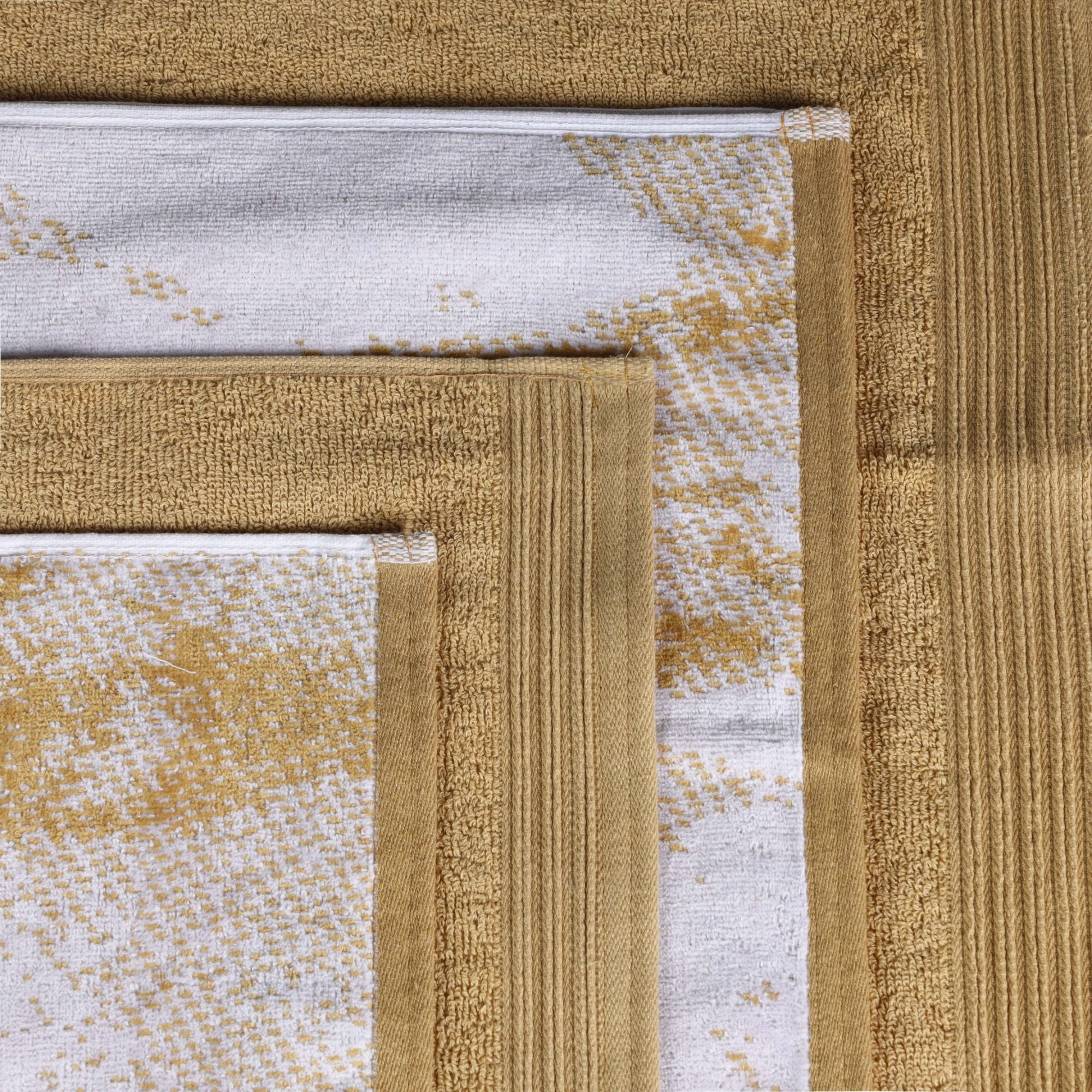 Superior Marble and Solid Jacquard Assorted Cotton 6 Piece Towel Set, Bronze