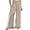 Khaki, variant on KHONTS Women's Wide Leg Pants High Waist Ruffle Hem Casual Loose Cropped Trousers Solid Color Lightweight Pants for Daily Wear Orange XL
