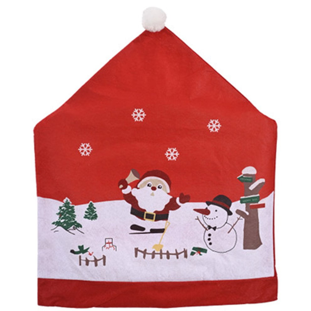 VVIED Christmas Decorations Santa Claus Playing Snow Chair Cover Hotel