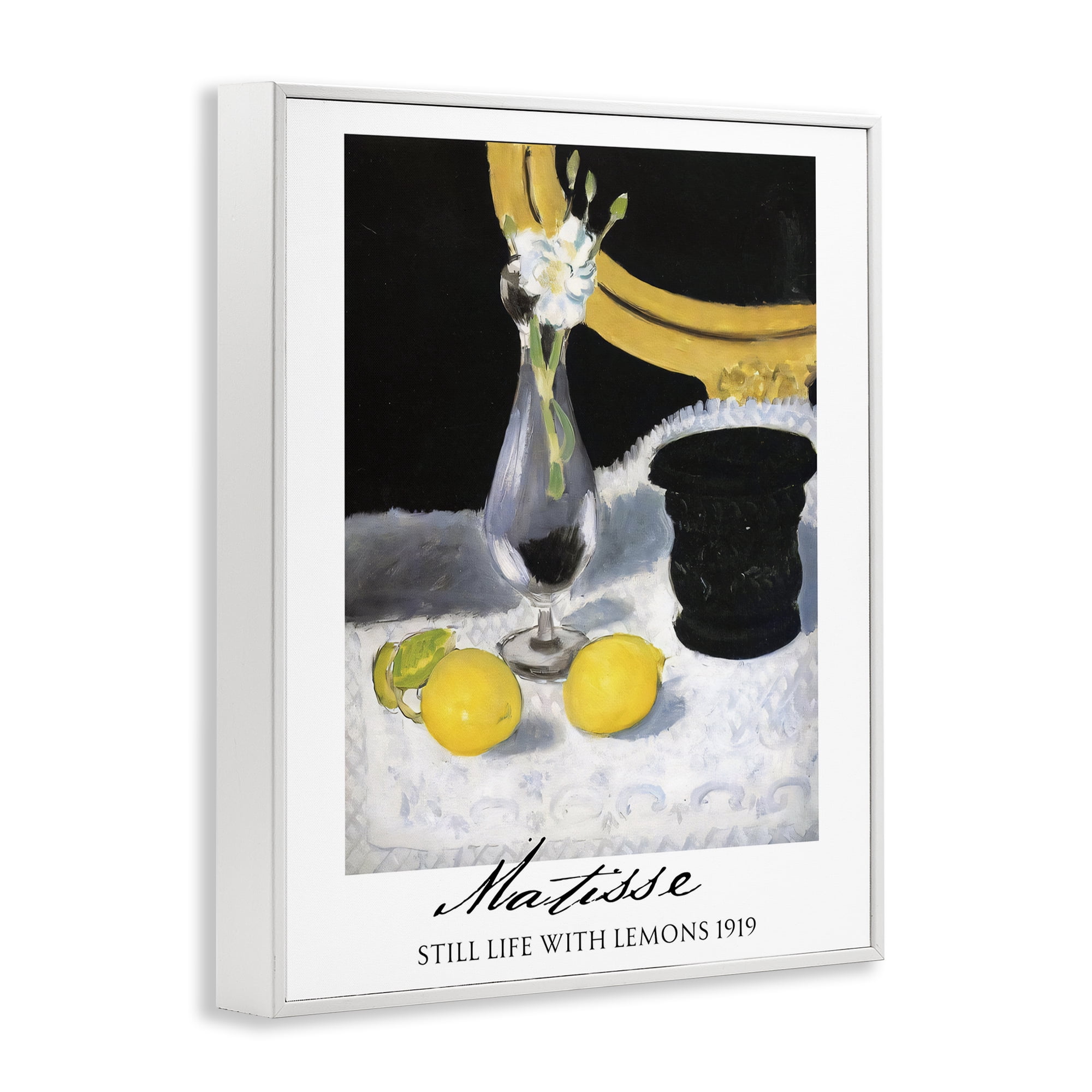 Stupell Industries Matisse Still Life Lemons White Framed Giclee Art, design by Vintage Hustle
